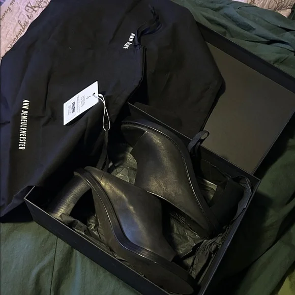 Ann Demeulemeester Clara Mule Sandal Heels - Black Leather Women’s Size 41 - Picture 2 of 10